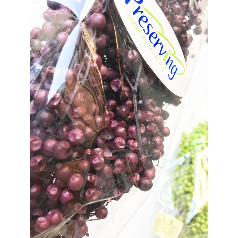 Daichi Farm DO003380-400 Preserved Flowers, Pepperberry Preserved, Purple, Approx. L