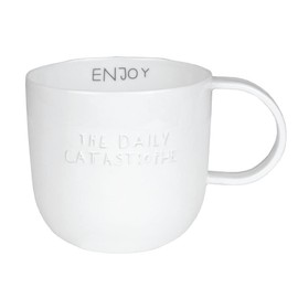 Räder Bonjour Porcelain Mug - Enjoy the Daily Catastrophe - 10 fluid ounces