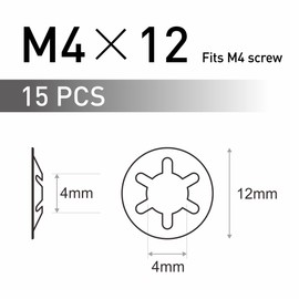 FOMGIIN Pack of 15 M4 Locking Washers, Circlips Clamping Discs Clamping Ring, Inner Tooth Washers Tooth Speed Locking Washers (Black 65 Manganese Steel)