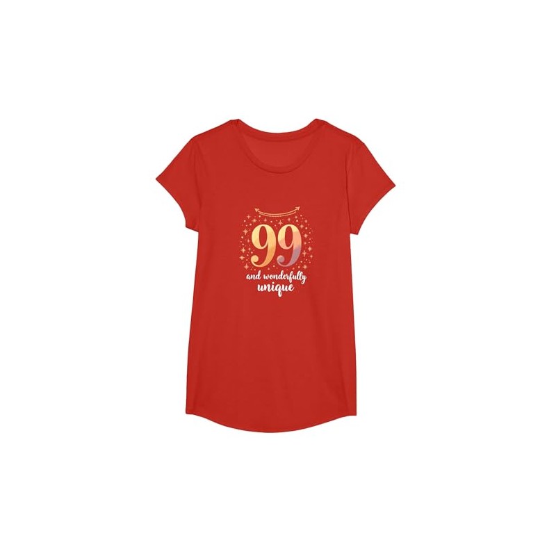 99 and Wonderfully Unique Birthday Gift for Seniors T-Shirt, Girls,