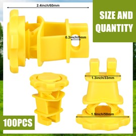 Frienda 50 Pcs Electric Fence Wire Insulators Screw Round Post Insulator Fence Wire Holding Insulator Post Clips Insulators Fence for Farm Fence Pet Containment