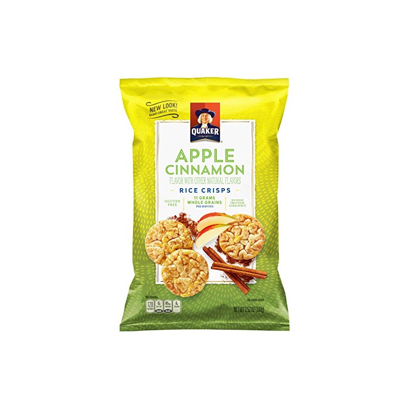 Quaker Rice Crisps, Apple Cinnamon, 3.52 Ounce, Pack of 6