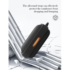 generic Compatible with Nothing Ear (a) Wireless Earbuds(2024) Soft Silicone Protective Case Cover with Keychain,Cleaning Kit and Lanyard, Shockproof Cover for Nothing Ear (a) Earbuds-Black