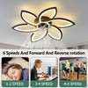 Ruibutrade 30inch Black Flower Modern CeilingFans with Lights, Low Profile