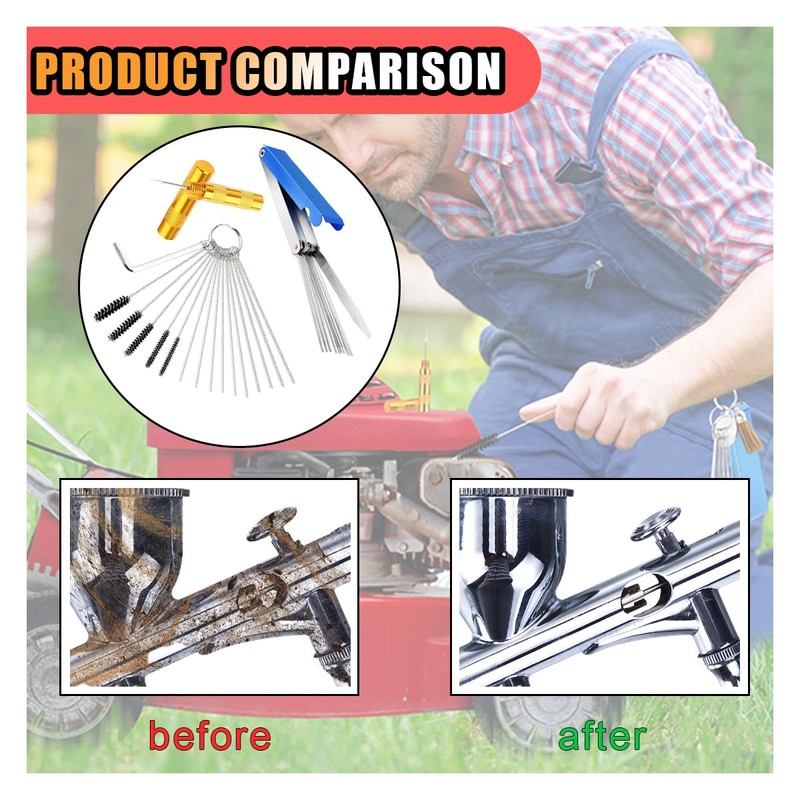 JOYCOURT Carburetor Torch Tips Jet Remove Cleaner, Airbrush Cleaning Kit,