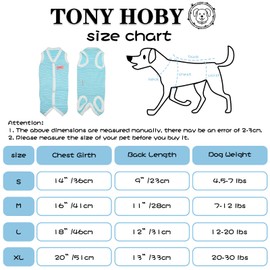 TONY HOBY Dog Pajamas, Summer Dog Shirt, Soft Breathable Dog Pajamas with Fresh Stripes (Blue & Green, XL), X-Large