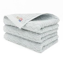 OruTa Face Towels, Imabari, Set of 3, Cotton, Fluffy, Skin-friendly, Absorbent, Made in Japan, Stylish, Cute, Gym, Bath, No Fluorescent Dye, nagisa, 33×85cm, Light Blue