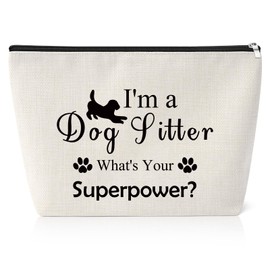 Dog Sitter Gift Makeup Bag for Dog Lover Owner Walker Appreciation Gift Animal Lover Gift for Women Friend Colleague Birthday Thanksgiving Day Gift for Animal Lover Friend Sister Coworker Cosmetic Bag