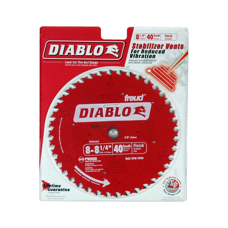 Diablo Finishing Saw Blade for Wood - 8-1/4" Diameter, 40