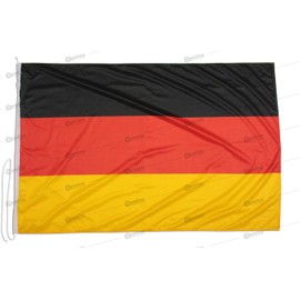 Germany flag 150x100 cm in windproof nautical fabric 115g/m², German flag 150x100 in washable fabric, professional flag 150x100cm with snap hooks, double perimeter seam and reinforcement ribbon