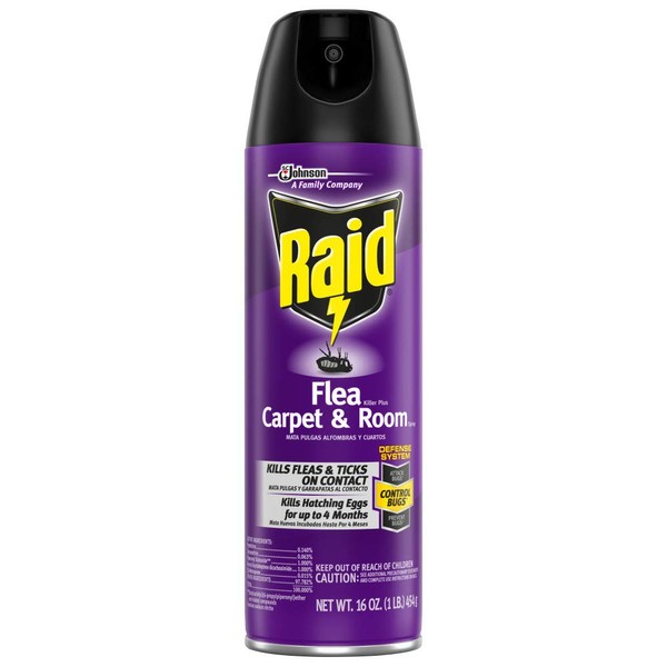 Raid Flea Killer Carpet & Room Spray, Kills hatching eggs for up to 4 months, 16 Oz