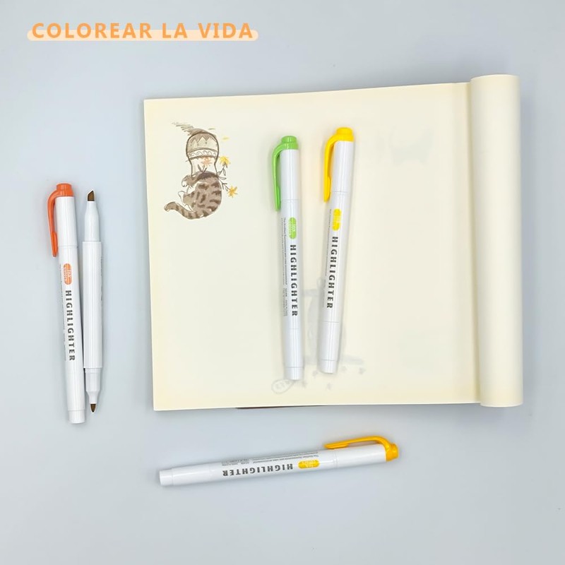 Mythya Resaltadores, Double Ended Highlighter, Broad and Fine Tips, Refresh
