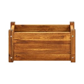 Benjara RYLA Garden Raised Flower Bed, 10x20 Panel Brown Acacia Wood, Slatted