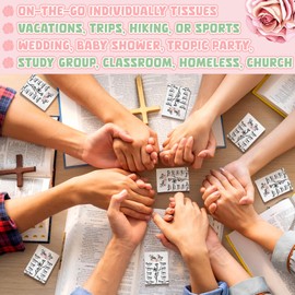 Therwen 100 Pack Pocket Tissues Travel Packs Bulk 1000 Sheet Mini Tissues Packs 3 Ply Small Travel Size Tissue Packs Individual Packs Pocket Size (Inspirational)