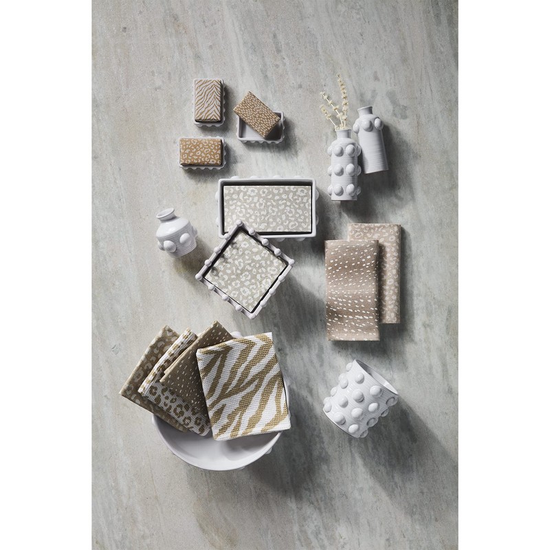 Mud Pie Animal Print Cloth Napkin Set, Cheetah, 18" x