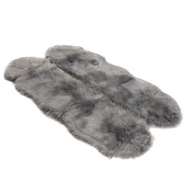 Silky Super Soft Gray Faux Sheepskin Shag Rug Faux Fur - Machine Washable Great for Photography or Decor Get The Real Look Without Harming Animals (Quad Pelt (3 feet x 5 feet)
