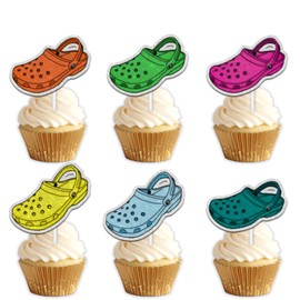 18pcs Colorful Glitter Dessert Cupcake Topper Pick for Easy Cool Shoes Theme Decor Supplies Boys Girls Happy Birthday Party Decorations