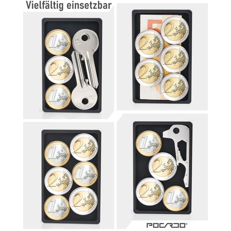 POCARDO Coin Holder | Aluminum Tray for Change | Extra