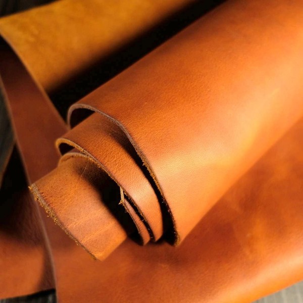 The Tannery Finished Full Grain Buffalo Genuine Leather Hides Crafts | Home Decor Leather Crafts Tooling Sewing Hobby Workshop Crafting Leather Hides Bourbon Brown 12x12