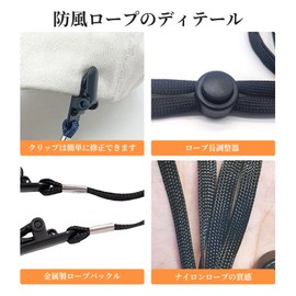 Doyime Hat Strap (Set of 3) Cap Keeper Hat Clip Windproof Hat Clip Fixed Fall Prevention Detachable Adjustable Lightweight Wind Prevention International Travel Convenient Goods for Fishing, Kayaking,