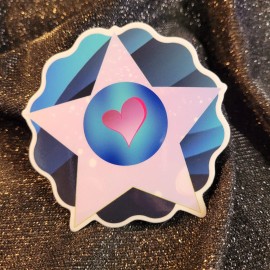 Moonlight Jade STKR010 Star Heart Flower Circle Abstract Sticker - Vinyl Abstract Crazy Art