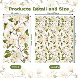 Magnolia Flower Paper Napkins, 80 Pcs Magnolia Floral Disposable Guest Napkins – White Watercolor Spring Dinner Hand Towels for Weddings, Baby Showers, Birthdays, Bathroom & Party Decor