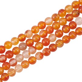 OLYCRAFT Approx. 190 Pieces 4 mm Natural Carnelian Beads Natural Round Carnelian Stone Beads Carnelian Beads 1 mm Hole Gemstone Beads Loose Spacer Beads for Bracelets Jewellery Making