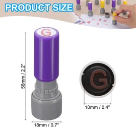 PATIKIL 10mm Letter Stamp, G Alphabet Stamp Mini Automatic Ink Stamp Plastic Ink Stamp Set, Teacher, Classroom, Scrapbooking, Red Ink, Purple Shell