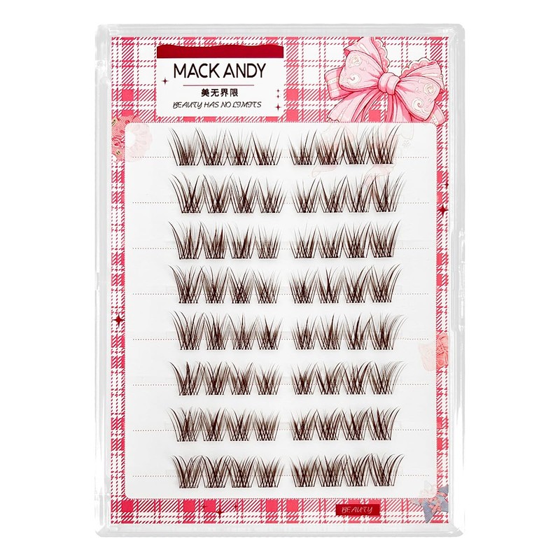 Brown Self Adhesive Eyelashes Clusters Press On 64 Eyelash LASGOOS