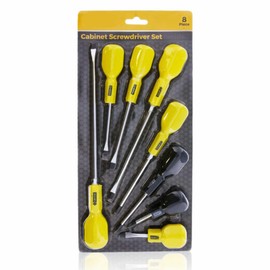 Screwdriver Set Heavy Duty Professional Magnetic Screwdrivers Soft Comfortable Grip Electrician Hand Tools Assorted Color and Size Cabinet Screwdriver for Fitting and Fixings(8 Pc)