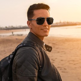 Joopin Retro Sunglasses Men's Polarised and Women's Sunglasses UV400 Polarised Sunglasses Men for Fishing Holidays and Driving, 02-Silver Grey