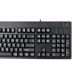 Adesso Teclado de huellas dactilares compatible con TAA con cifrado AES 256 USB con cable de tamaño completo 104 Diseño de teclas Windows Hello Compat