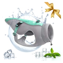 Vivi Bear Pet Cooling Vest Summer Dog Cooling Vest Harness for Medium and Small Dogs Cooling Jacket with D-Ring and Adjustable Straps, Suitable for Running, Hiking, Mountaineering (Blue, L)