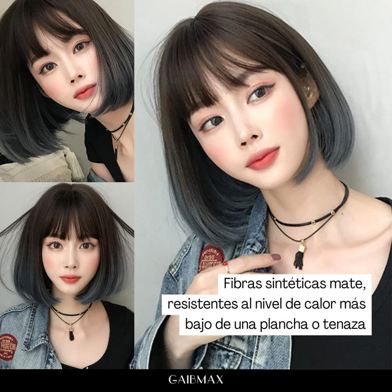 GAIBMAX - Pelucas para mujer cabello aspecto natural, pelucas para
