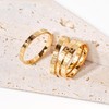 munone 2mm Sunshine Ring for Women Men,18k Gold Plated Titanium