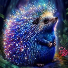 Huacan Diamond Painting AB Stones Hedgehog Diamond Paintings Pictures Painting Full Round Embroidery for Children Adults Home Wall Room Decor 30 x 30 cm