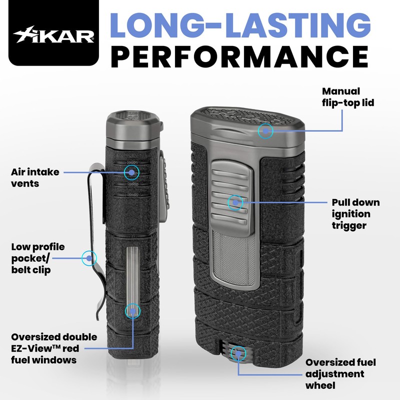 Xikar Tactical Triple Power Jet Flame Lighter, Engineered for Performance,