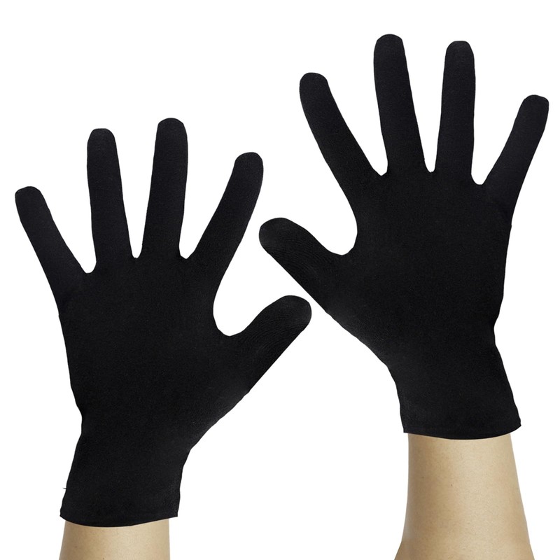 Jesiah Black Cotton Gloves, Soft Thermal Cotton Gloves for Dry