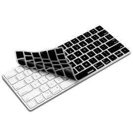 XSKN Ultra Thin English Language Silicone Keyboard Cover Skin for Magic Keyboard 2015 Version A1644, US Layout (Black)
