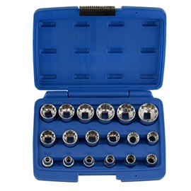 NEIKO 02488A 3/8" Drive Universal 6 Point Metric Socket Set, 18 Piece Universal Mechanic Spline & SAE, Cr-V Steel Low Profile, Spline Bit, 3/8