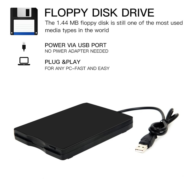 Kinetxiaxia Portable External 3.5 Inch USB Floppy Drive with 1.44