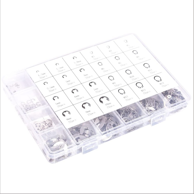 Mariyandh 528Pcs E-Clips Circlip Retaining Rings Assortment Set(1.2mm-10mm) and C-Clips