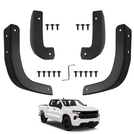Peleus Upgraded Mud Flaps Mud Guards for Chevy Silverado 2019-2025 Aerodynamic Mud Flaps Splash Guards Fenders for Chevy Silverado Accessories Set of 4 Mudguards Mudflaps