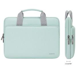 DOMISO 15.6 inch Laptop Sleeve Bag Water-Resistant Carrying Case with Handle for Yoga 720 IdeaPad S510 320 ThinkPad T570 E575/Dell XPS 15/HP Envy Pavilion/15.6" Notebooks,Mint Green