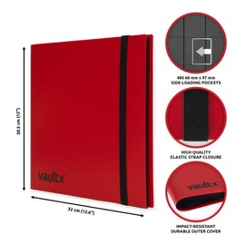 Vault X File Folder - 12 Compartments Trading Cards Folder - 480 Compartments with Side Opening for Playing Cards to Collect and Exchange