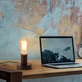 wiheajuora Vintage Table Lamp, Industrial Desk Lamp Small Retro Night Light Steampunk E26 Lamp Holder for Home Lighting Decor, Cafe Bar, Studio Antique Decor, Black (Without Bulb)