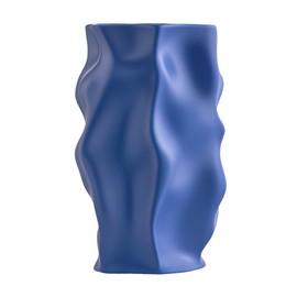 Blue Ceramic Vase for Home Décor – Modern Unique Flower Vase, Decorative Table Centerpiece – Handcrafted Ceramic Vase for Living Room, Office & Gift Ideas (ChifonCyan 8.3 inches)