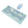 Wireless Keyboard and Mouse Retro Colorful Round Keycap 86 Keys