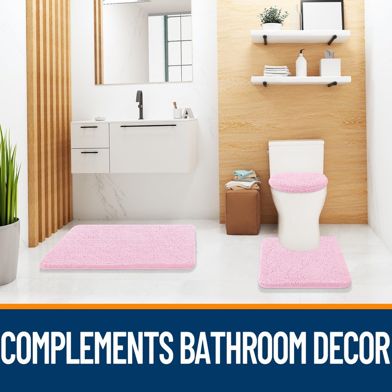 OLANLY Soft Chenille Bathroom Toilet Lid Cover, Machine Washable Seat