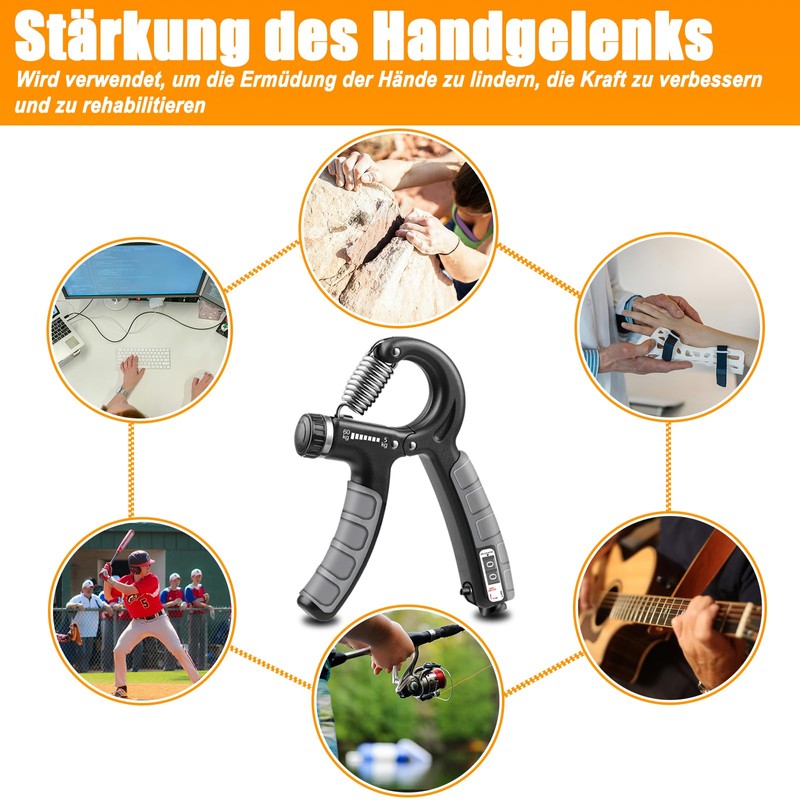 UNILECON Hand Trainer, Forearm Trainer, Grip Strength Trainer, Adjustable Resistance